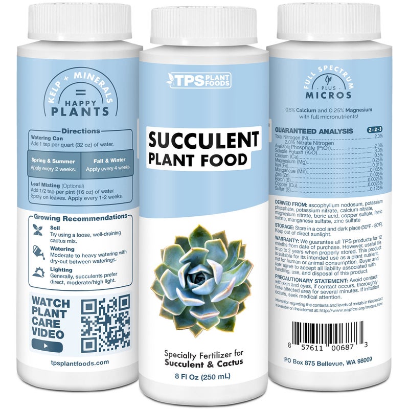 TPS NUTRIENTS Succulent Plant Food for Succulents, Cactus, Jade and Aloe, Liquid Houseplant Fertilizer 8 oz (250mL) - Image 2